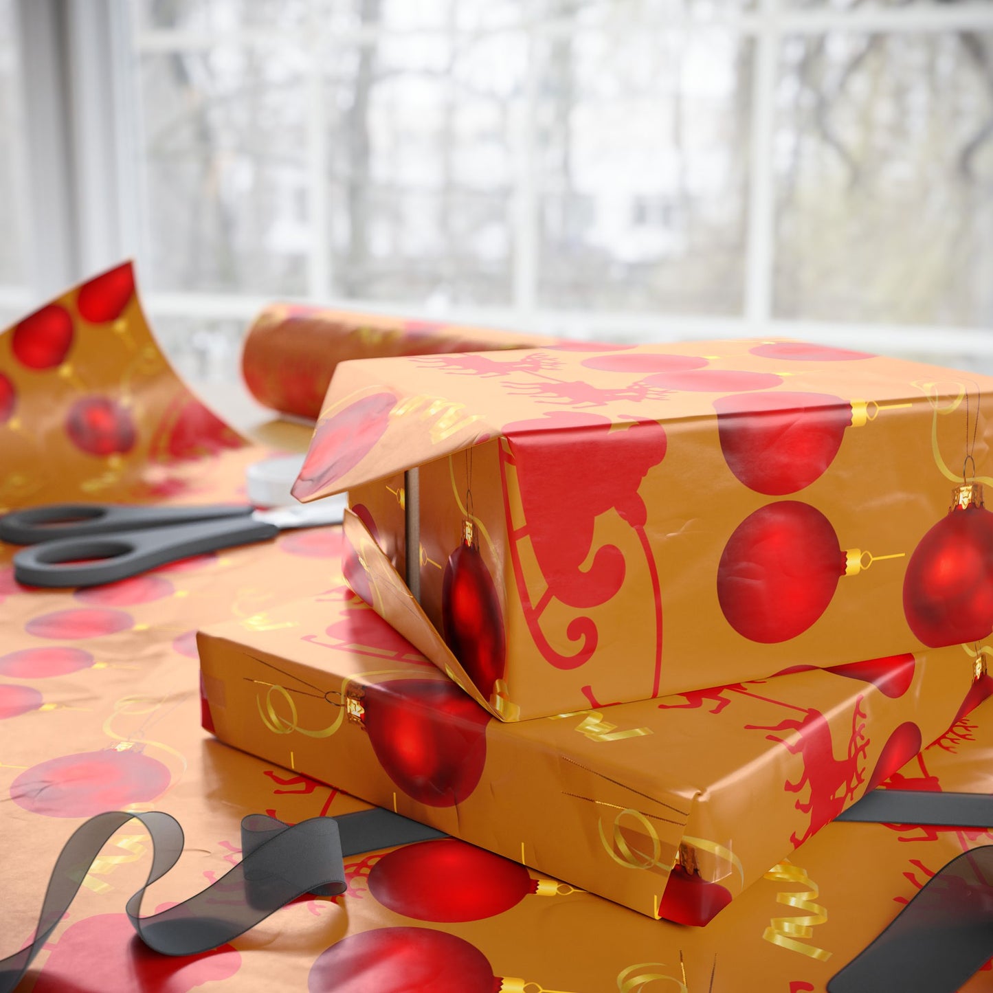 Holiday Balloon & Ornament Wrapping Paper