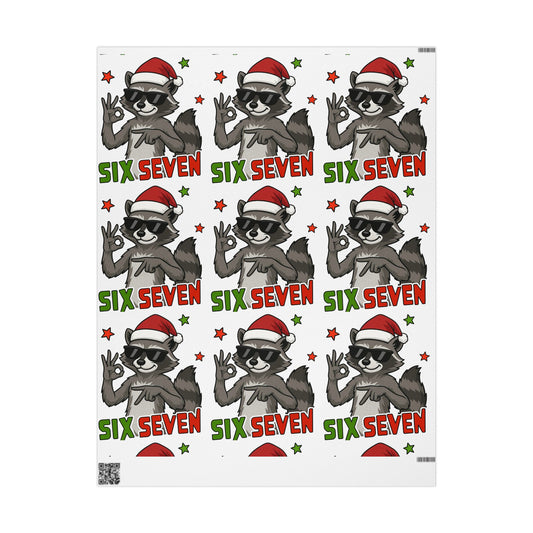 Christmas Raccoon Wrapping Paper – 'Six Seven' Holiday Gift Wrap