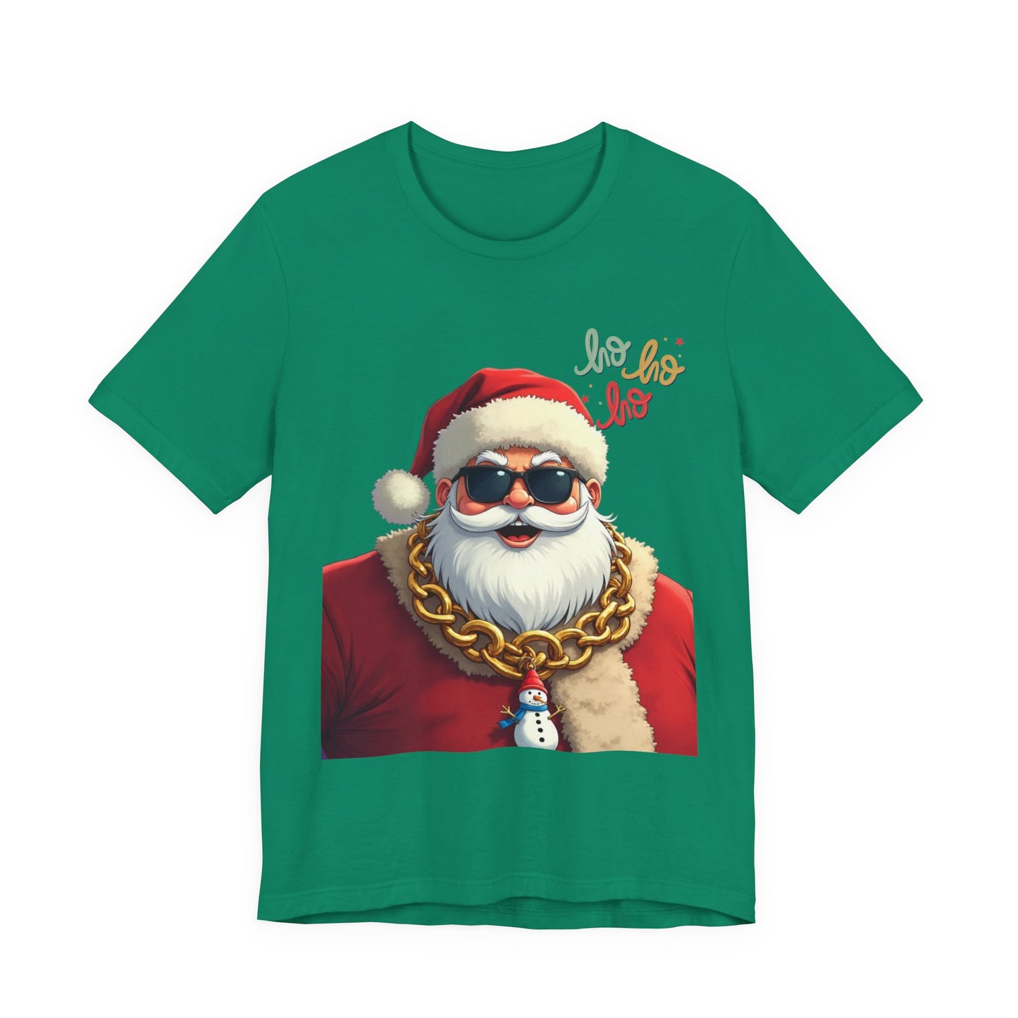 Cool Santa Graphic Tee — 'Ho Ho Ho' Sunglasses Santa Christmas T-Shirt
