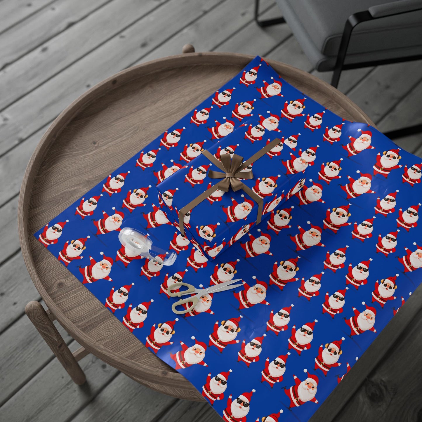 Santa Pattern Wrapping Paper – Retro Cool Sunglasses Santa Holiday Gift Wrap