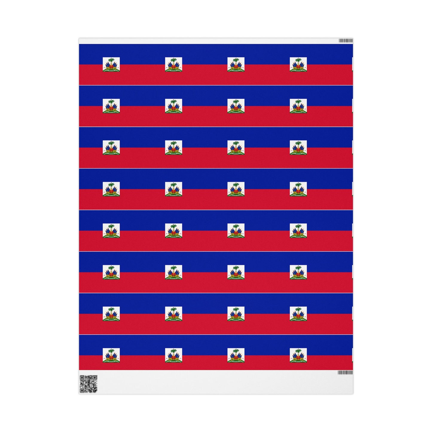 Haiti Flag Stripe Wrapping Paper – Red & Blue Gift Wrap with Haitian Coat of Arms
