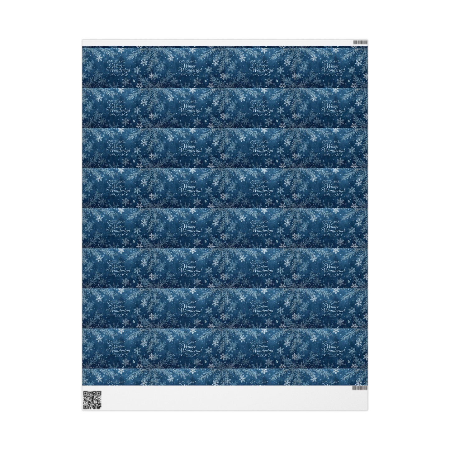 Wrapping Paper — Blue Snowflake Holiday Gift Wrap with "Happy Holidays" Script