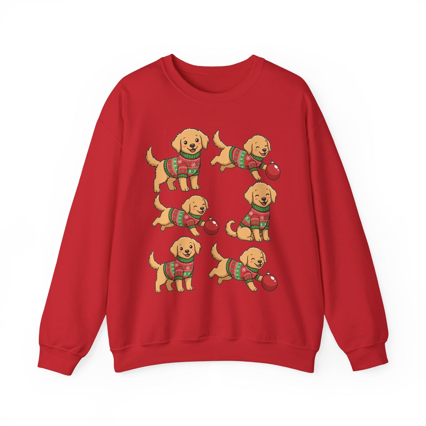 Golden Retriever Holiday Sweatshirt — Cute Puppies in Christmas Sweaters