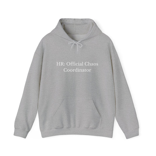 Cozy Unisex Hooded Sweatshirt, Perfect for Fall, Personalized Gift, HR: Official Chaos Coordinator