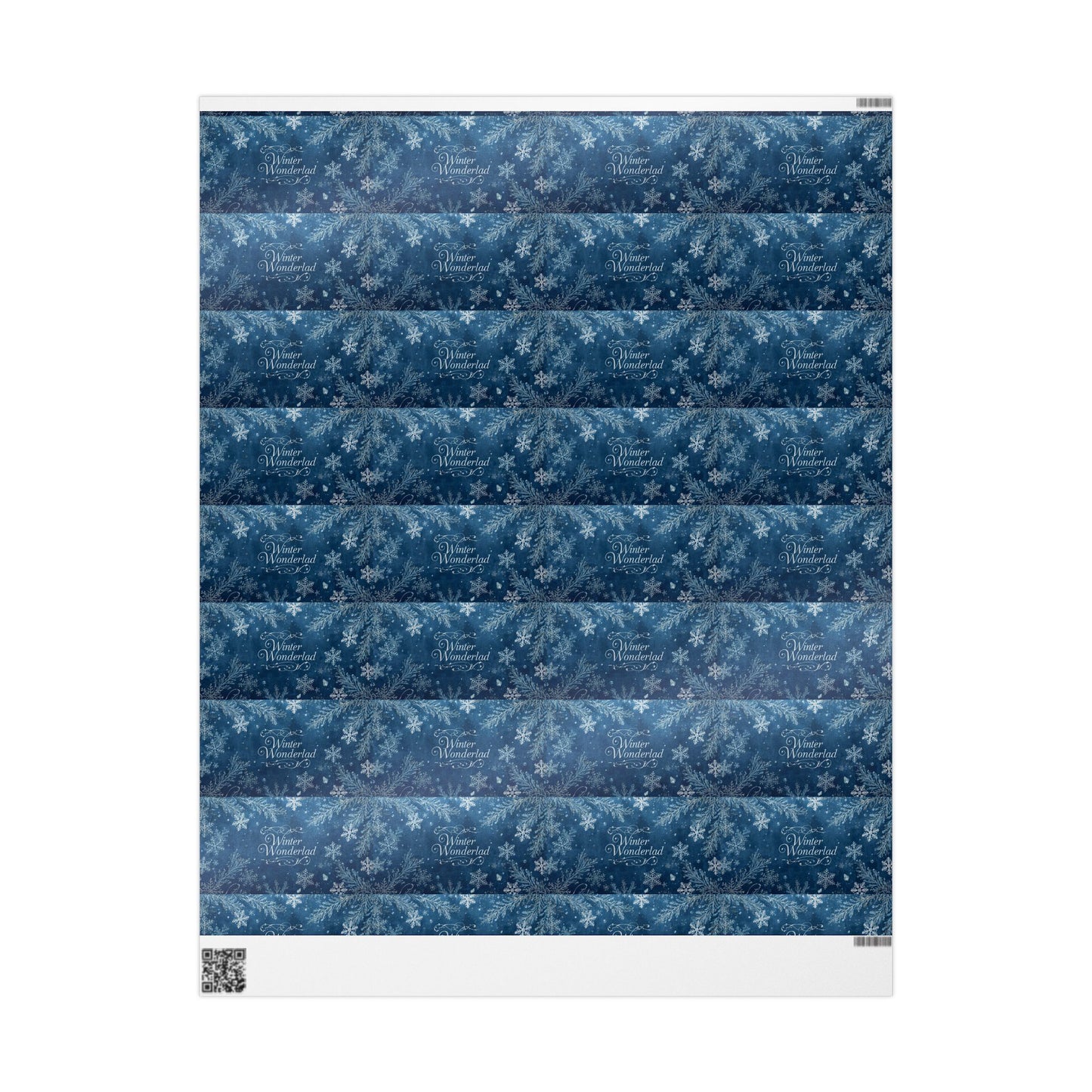 Wrapping Paper — Blue Snowflake Holiday Gift Wrap with "Happy Holidays" Script
