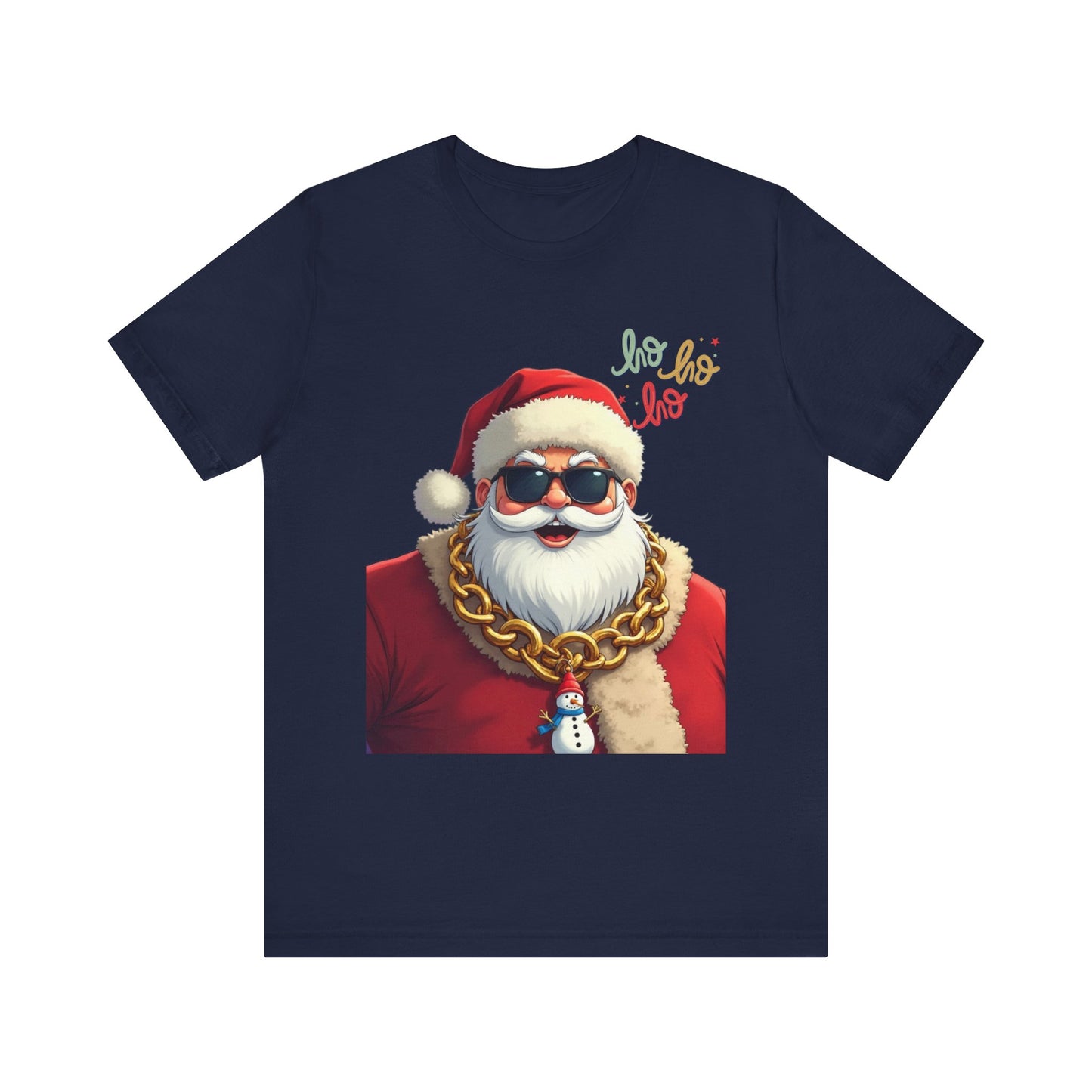Cool Santa Graphic Tee — 'Ho Ho Ho' Sunglasses Santa Christmas T-Shirt