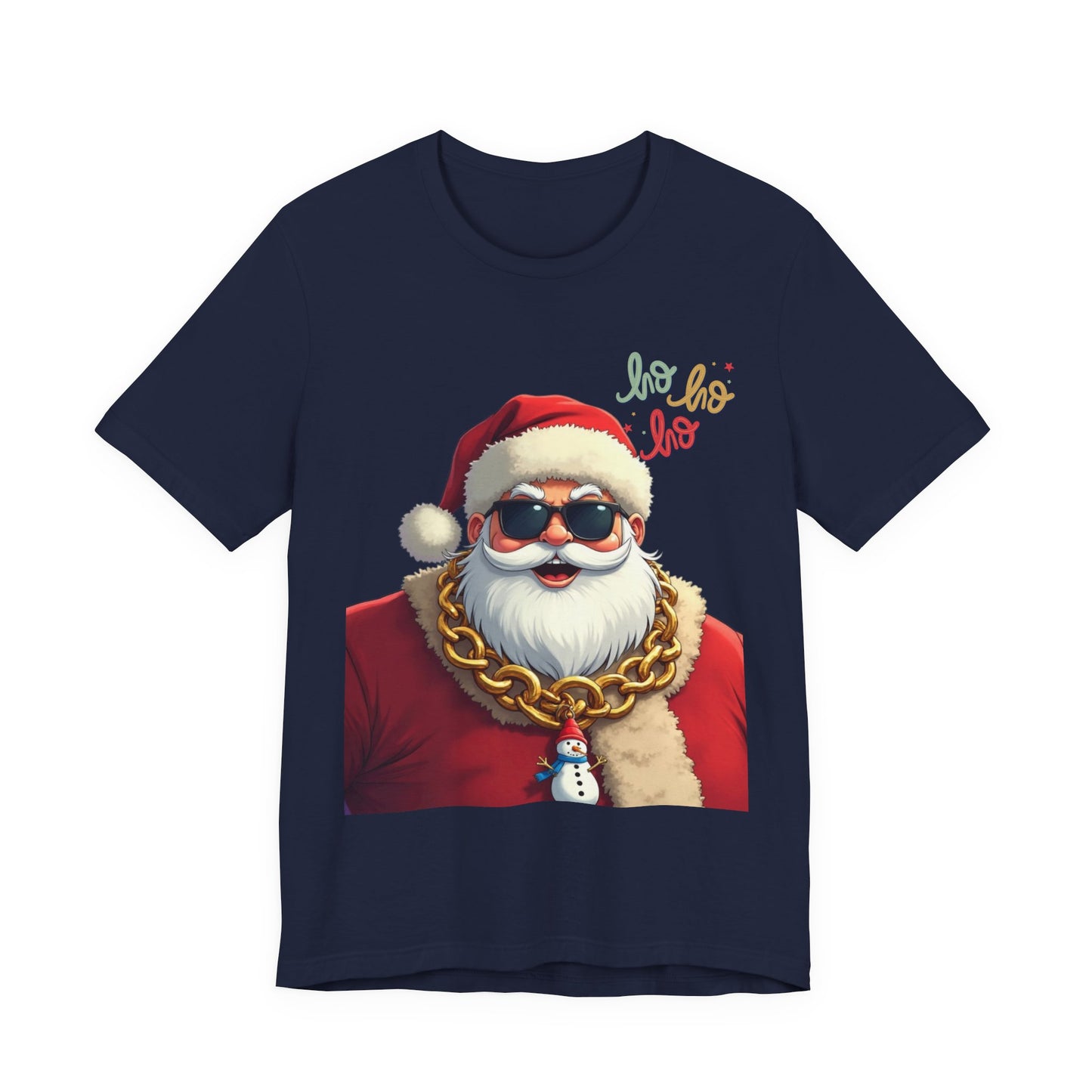 Cool Santa Graphic Tee — 'Ho Ho Ho' Sunglasses Santa Christmas T-Shirt