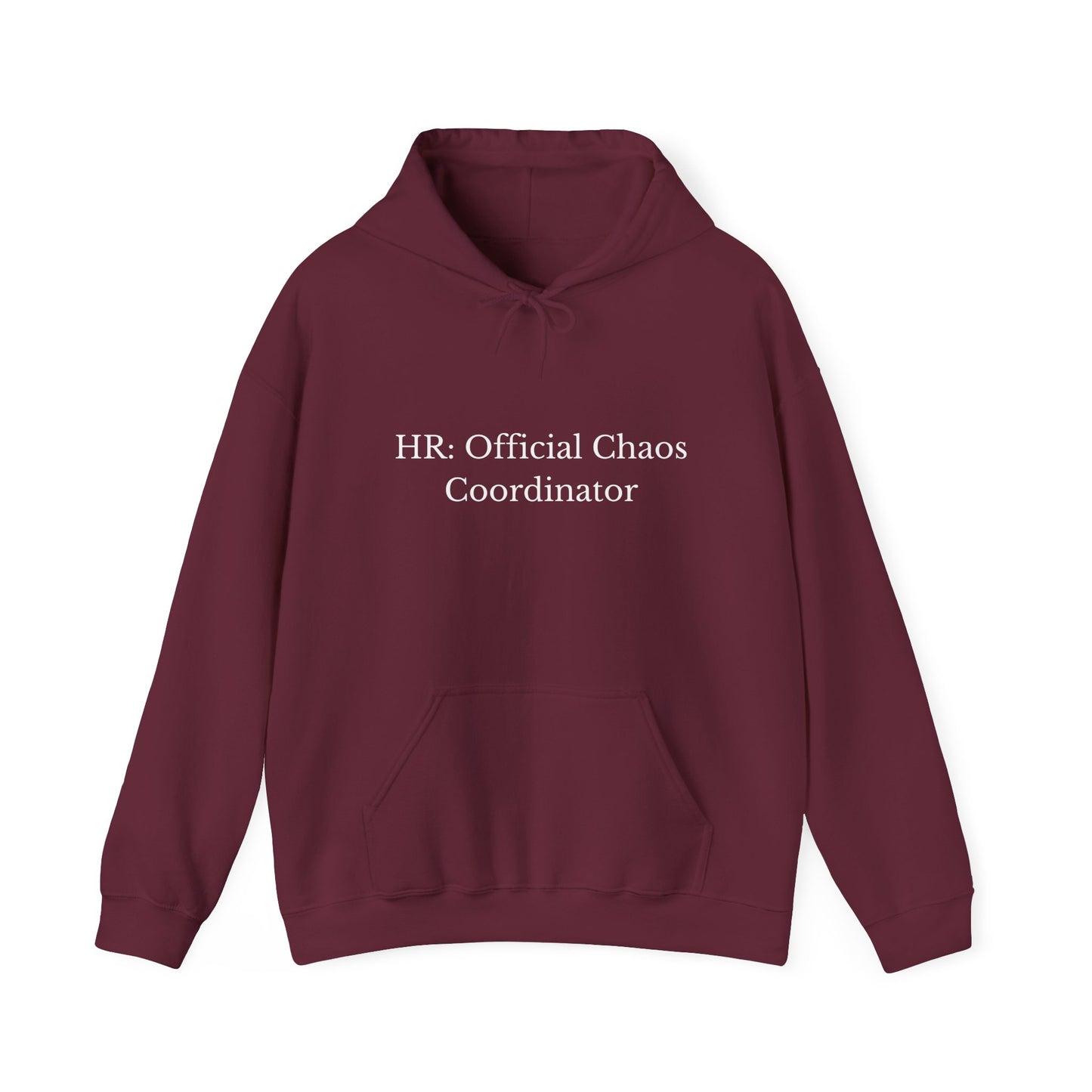 Cozy Unisex Hooded Sweatshirt, Perfect for Fall, Personalized Gift, HR: Official Chaos Coordinator