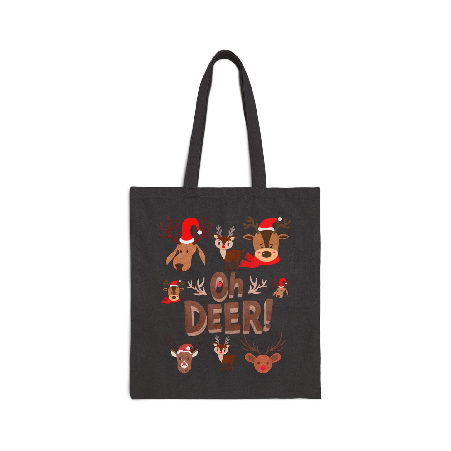 Tote Bag — 'Oh Deer!' Cute Christmas Reindeer Canvas Tote