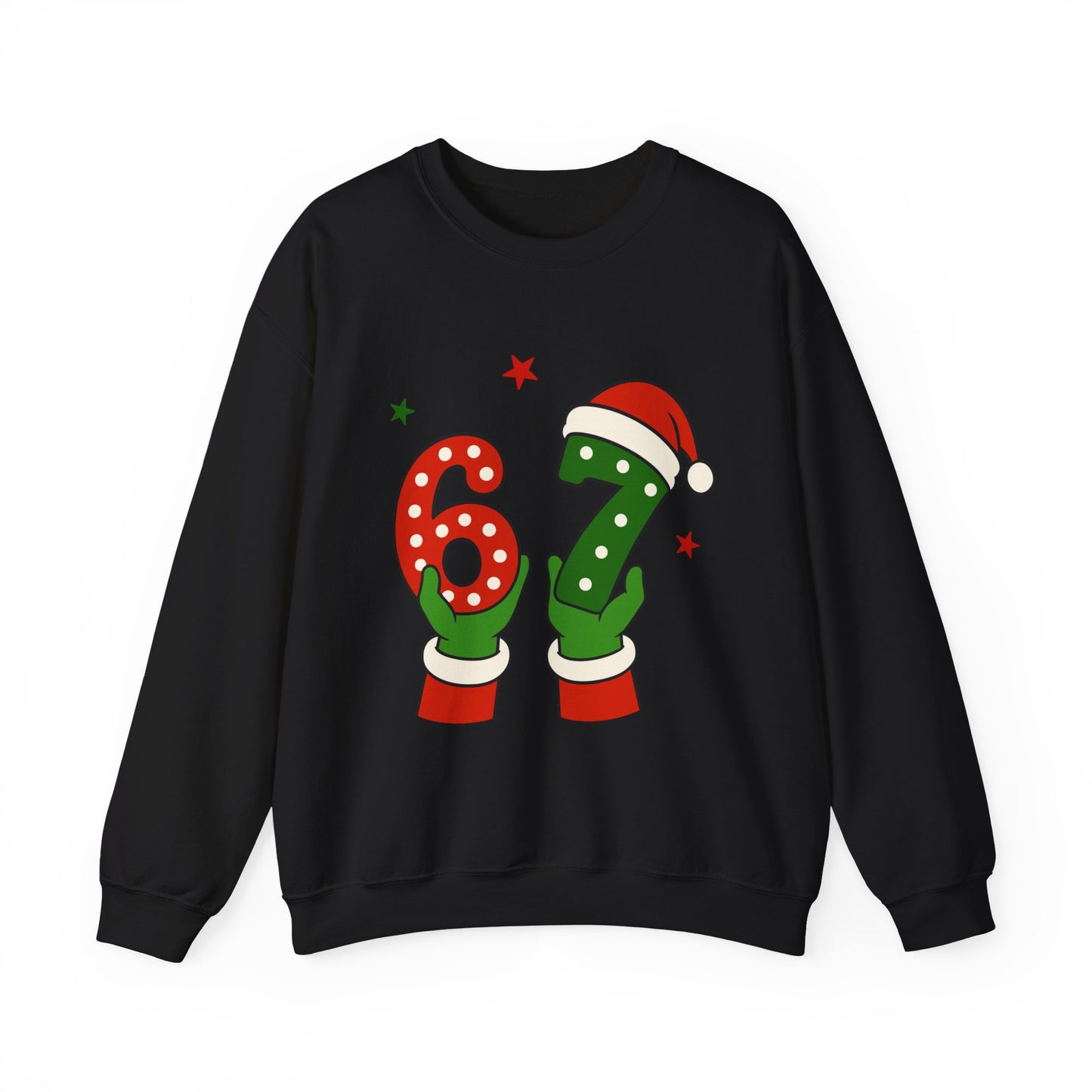Holiday 67 Christmas Sweatshirt – Festive Santa Hat & Candy Cane Numbers Crewneck