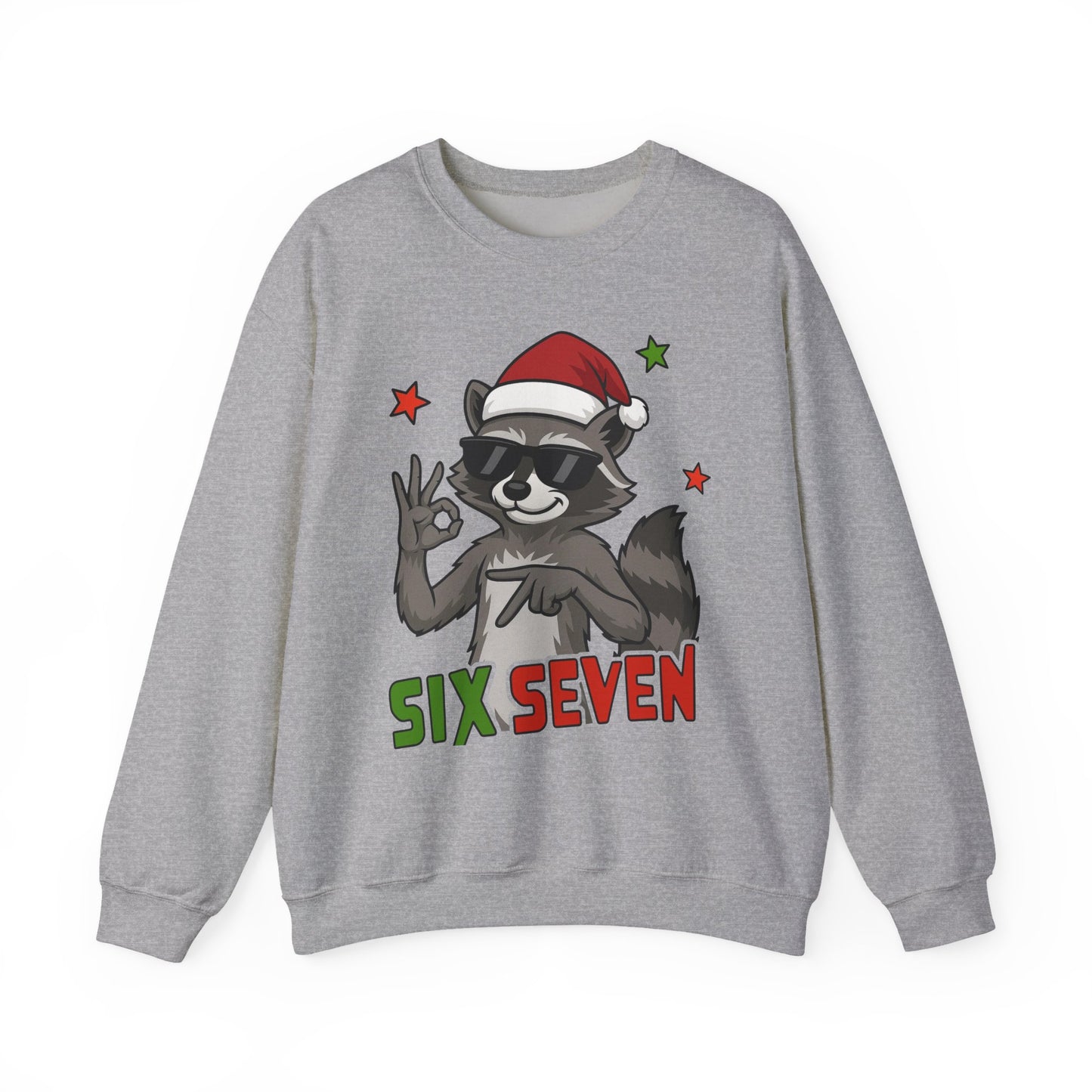 Christmas Raccoon 'Six Seven' Crewneck Sweatshirt