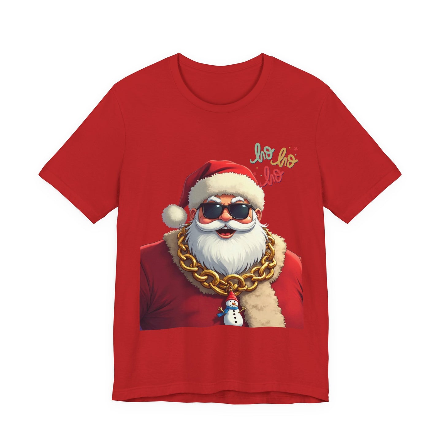 Cool Santa Graphic Tee — 'Ho Ho Ho' Sunglasses Santa Christmas T-Shirt