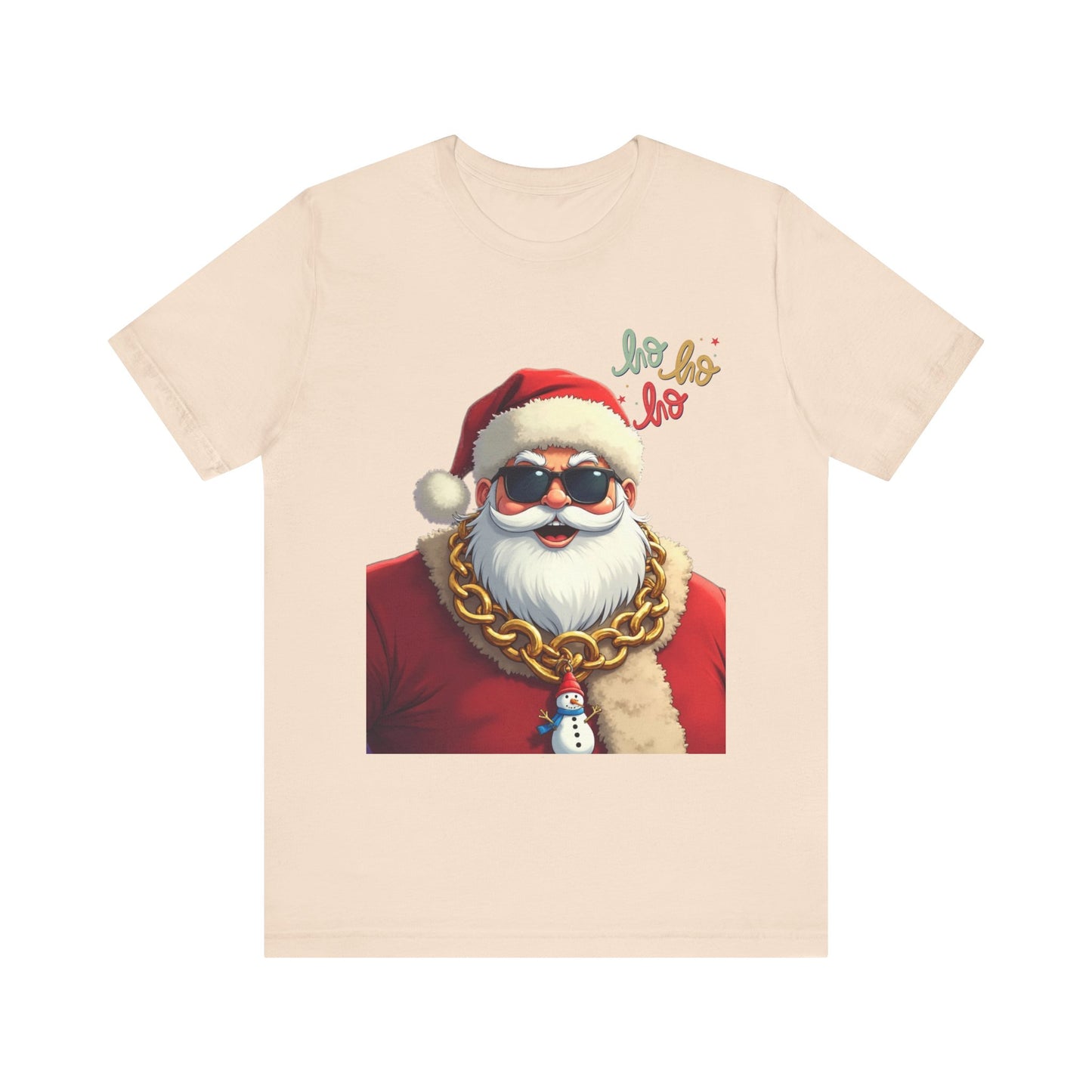 Cool Santa Graphic Tee — 'Ho Ho Ho' Sunglasses Santa Christmas T-Shirt