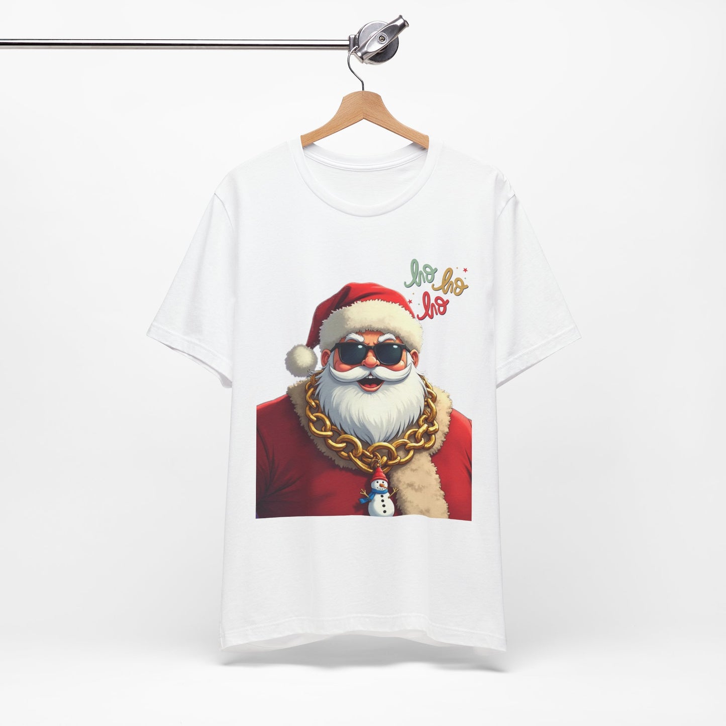 Cool Santa Graphic Tee — 'Ho Ho Ho' Sunglasses Santa Christmas T-Shirt