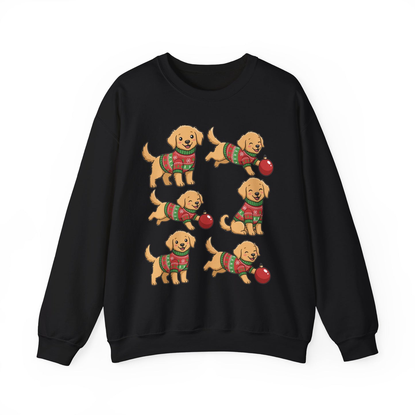 Golden Retriever Holiday Sweatshirt — Cute Puppies in Christmas Sweaters