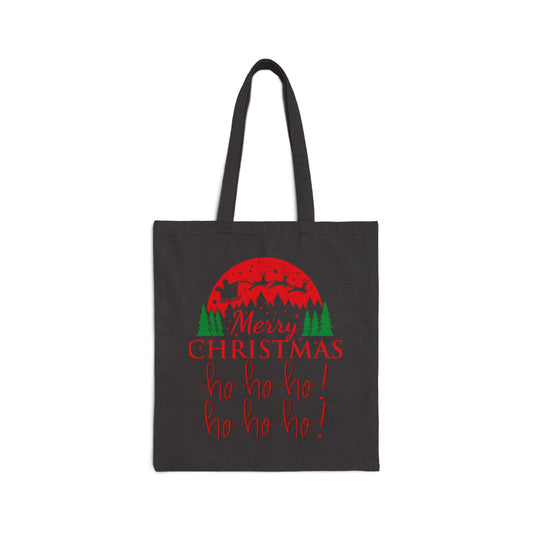Christmas Tote Bag - Merry Christmas Ho Ho Ho Canvas Gift Bag