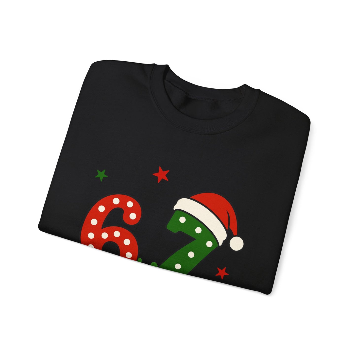 Holiday 67 Christmas Sweatshirt – Festive Santa Hat & Candy Cane Numbers Crewneck