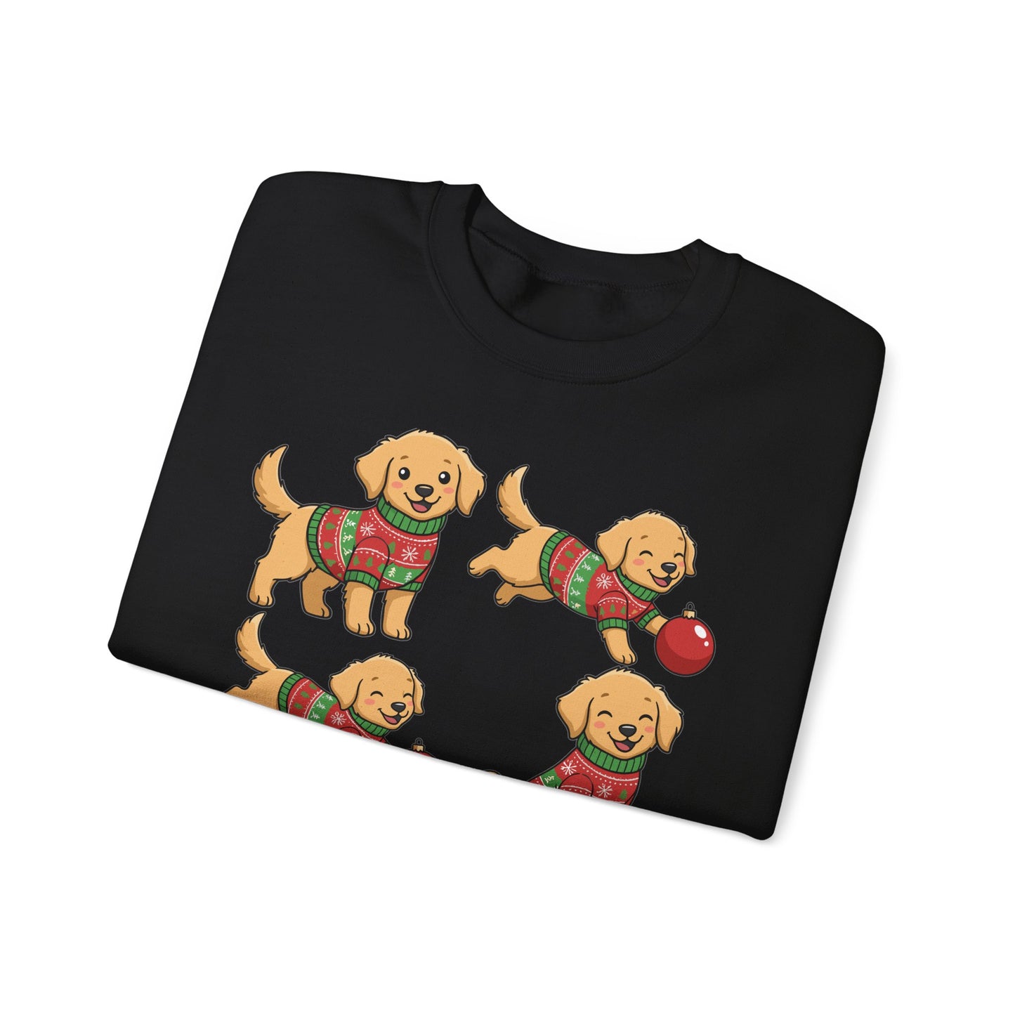 Golden Retriever Holiday Sweatshirt — Cute Puppies in Christmas Sweaters