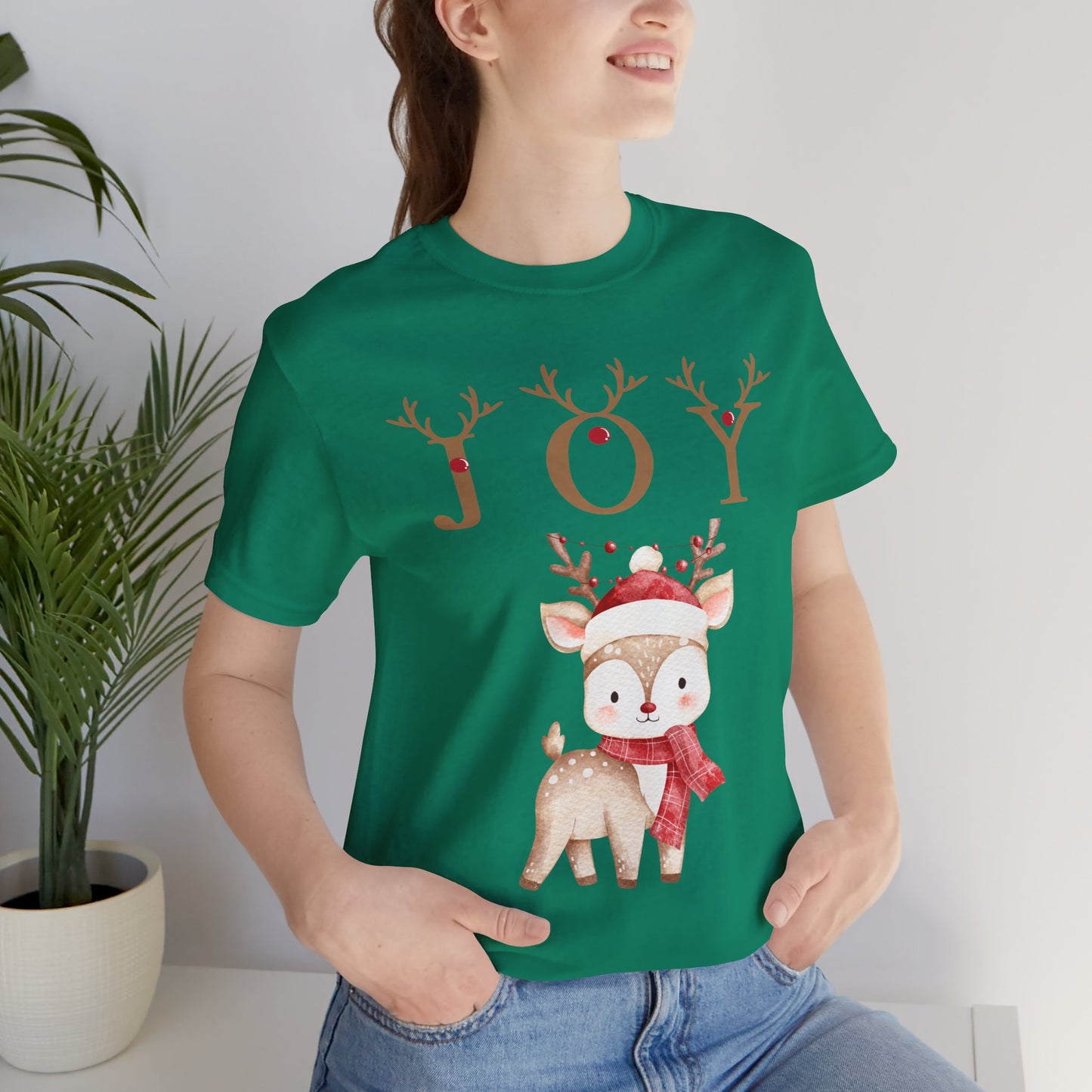 Joy Reindeer Tee – Cute Christmas Holiday T-Shirt