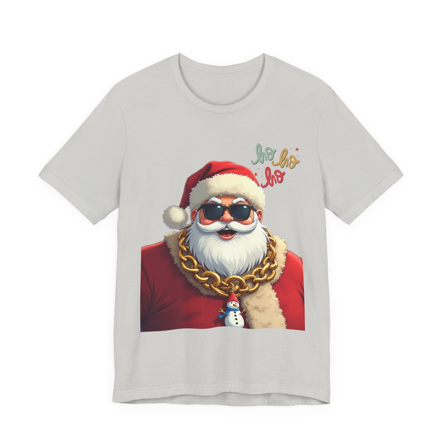 Cool Santa Graphic Tee — 'Ho Ho Ho' Sunglasses Santa Christmas T-Shirt