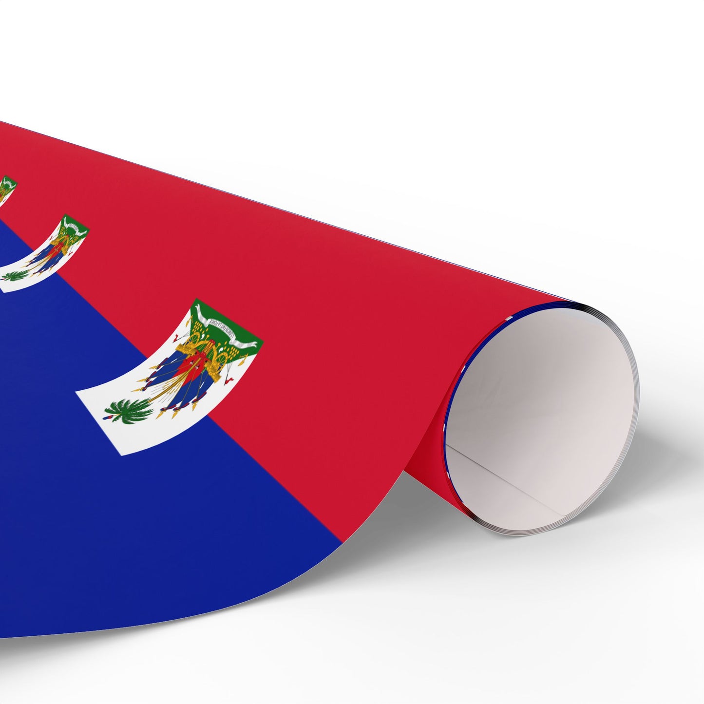 Haiti Flag Stripe Wrapping Paper – Red & Blue Gift Wrap with Haitian Coat of Arms