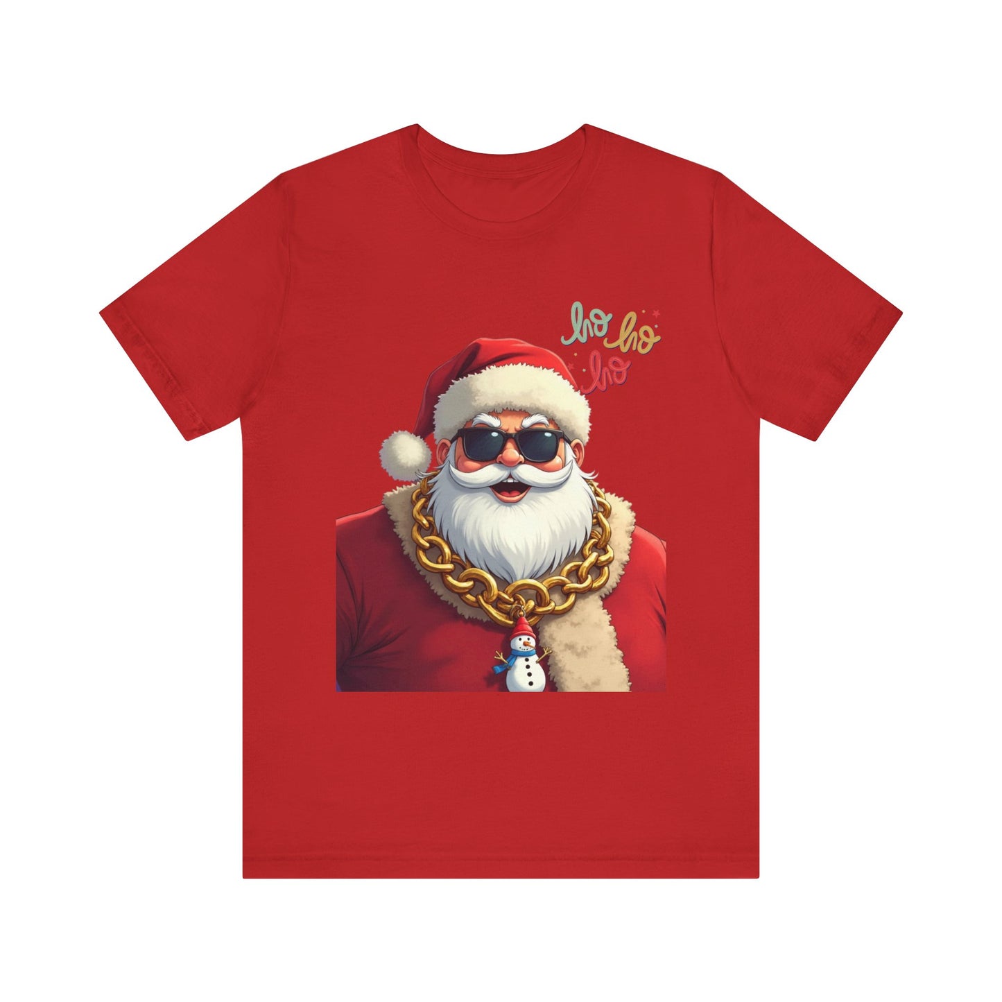 Cool Santa Graphic Tee — 'Ho Ho Ho' Sunglasses Santa Christmas T-Shirt