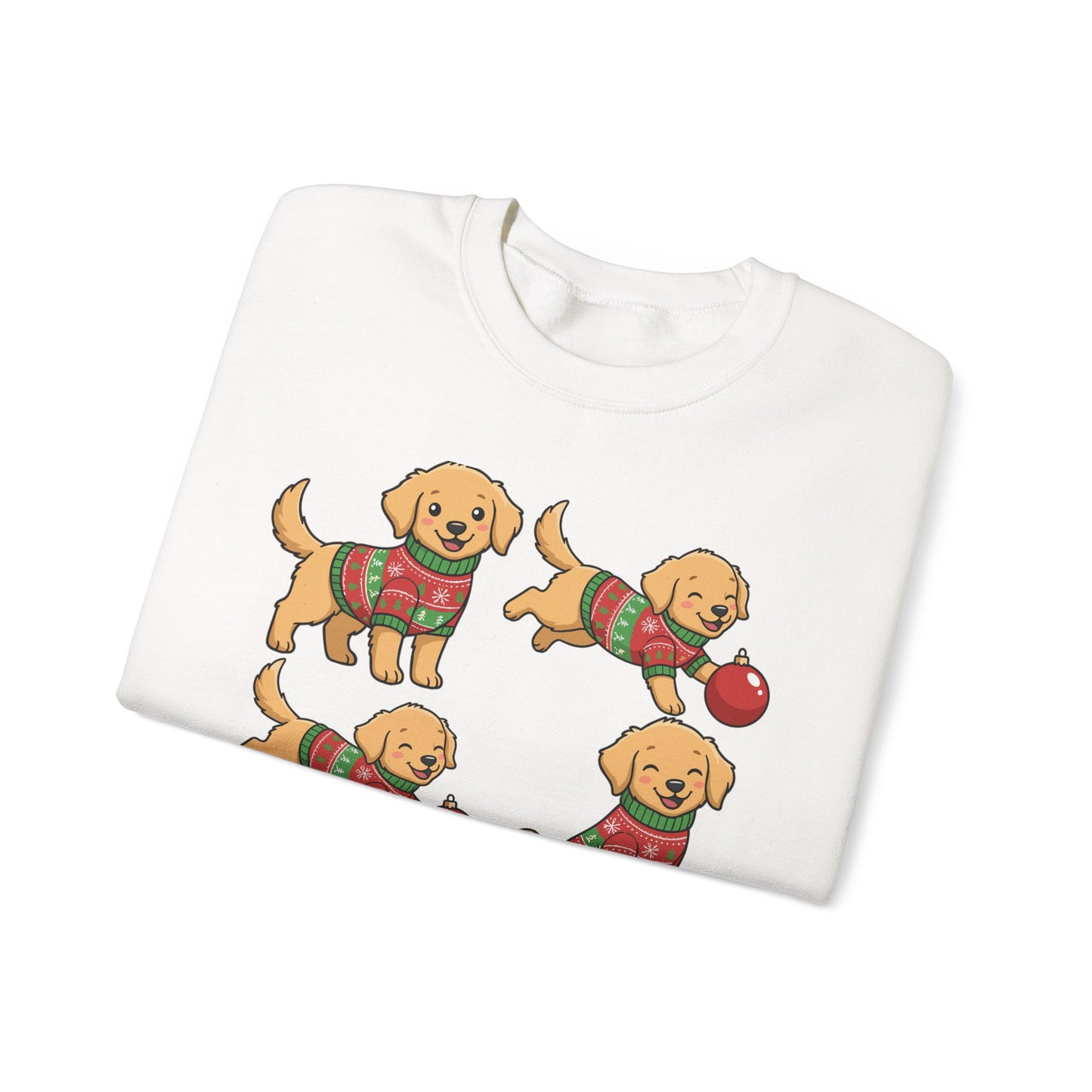 Golden Retriever Holiday Sweatshirt — Cute Puppies in Christmas Sweaters