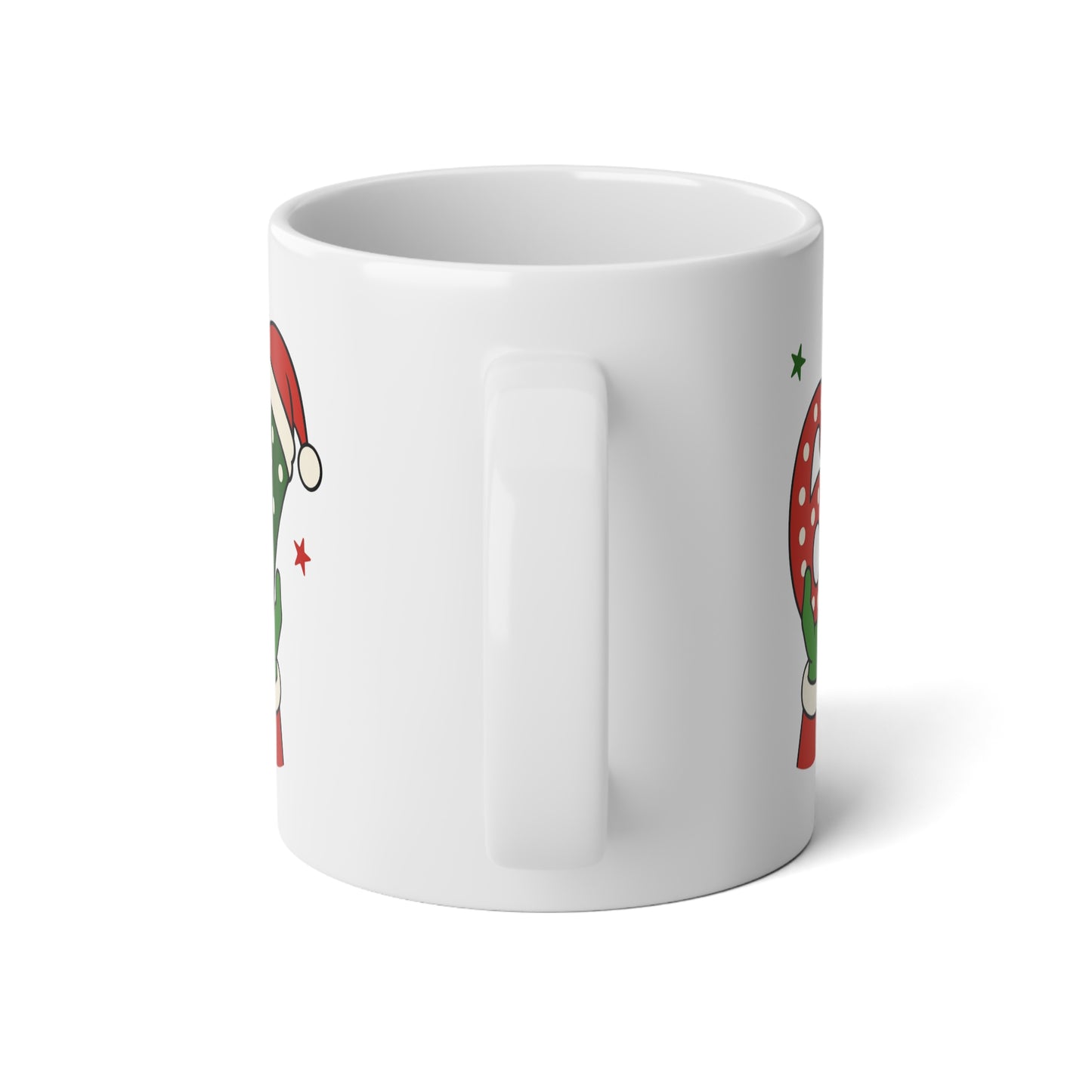 Christmas Number 6 7  Jumbo Mug — Festive Santa Hat Holiday Coffee Cup (20oz)