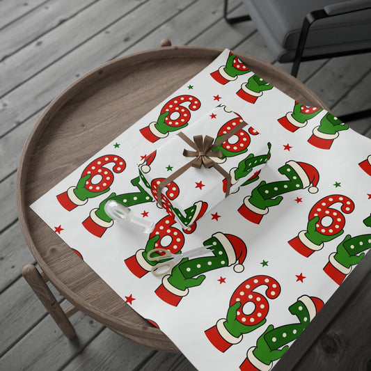 Christmas Elf  67 Stocking Pattern Wrapping Paper – Festive Red & Green Holiday Gift Wrap