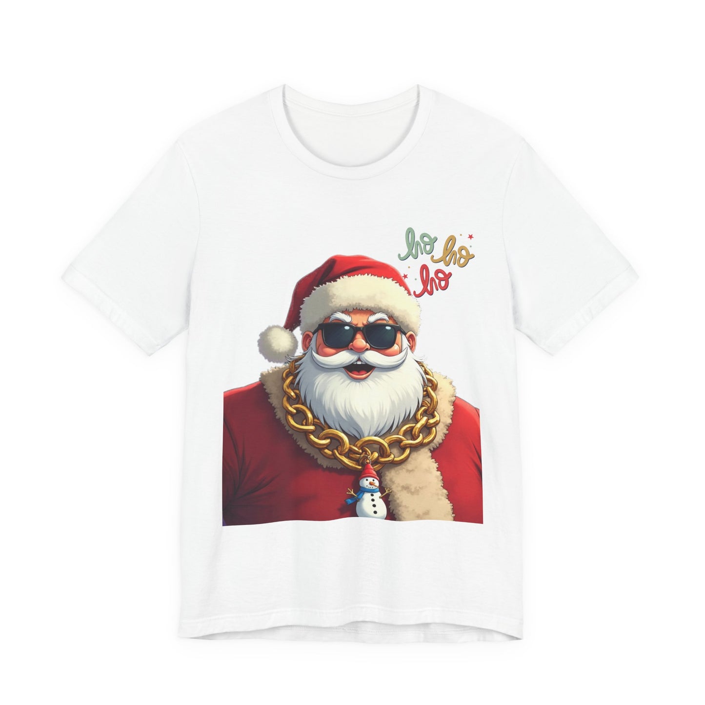 Cool Santa Graphic Tee — 'Ho Ho Ho' Sunglasses Santa Christmas T-Shirt