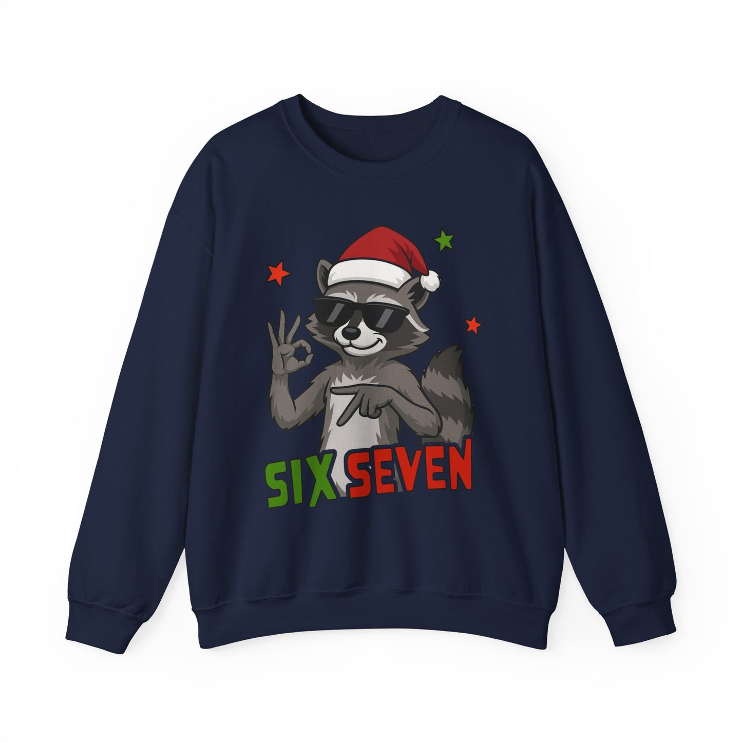 Christmas Raccoon 'Six Seven' Crewneck Sweatshirt