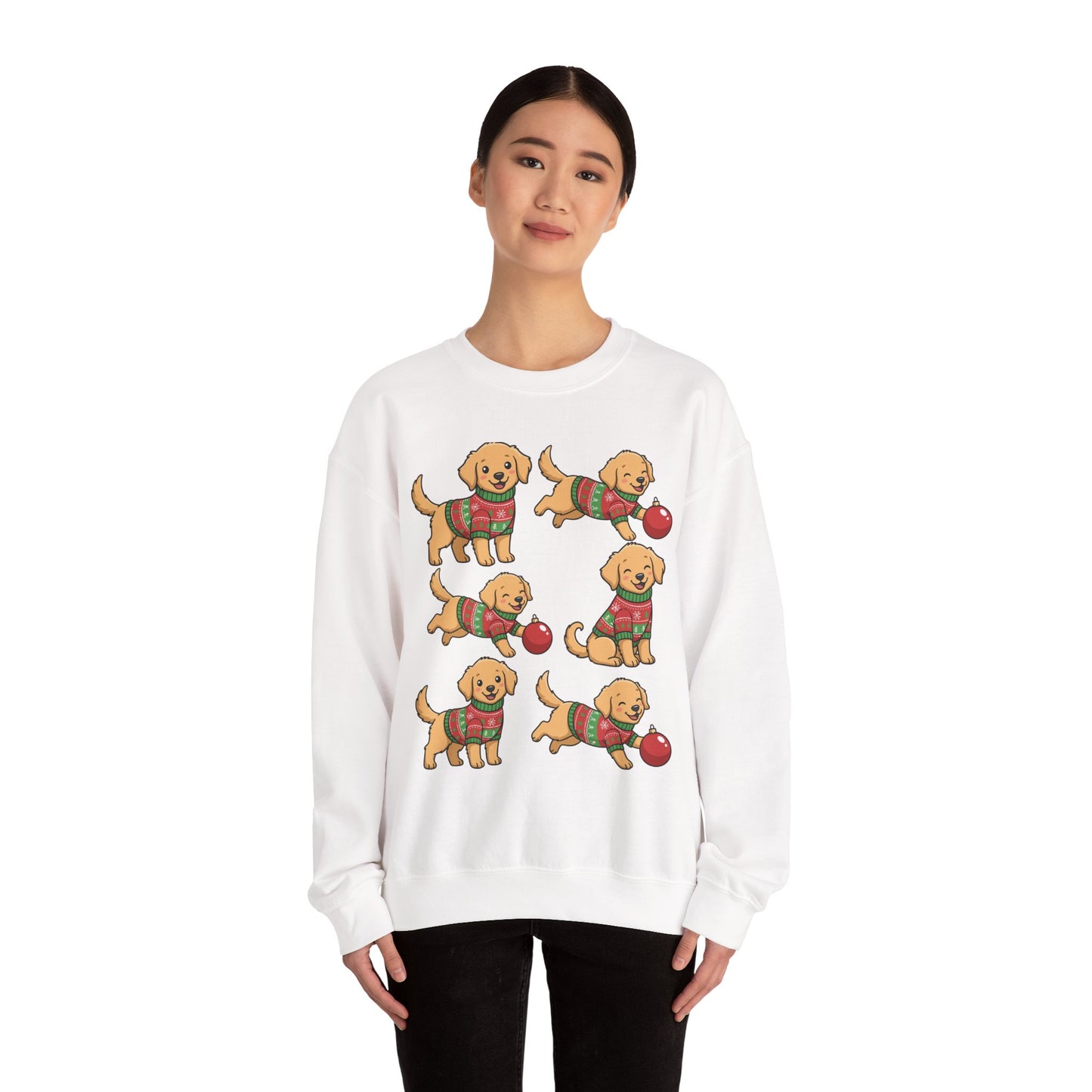 Golden Retriever Holiday Sweatshirt — Cute Puppies in Christmas Sweaters