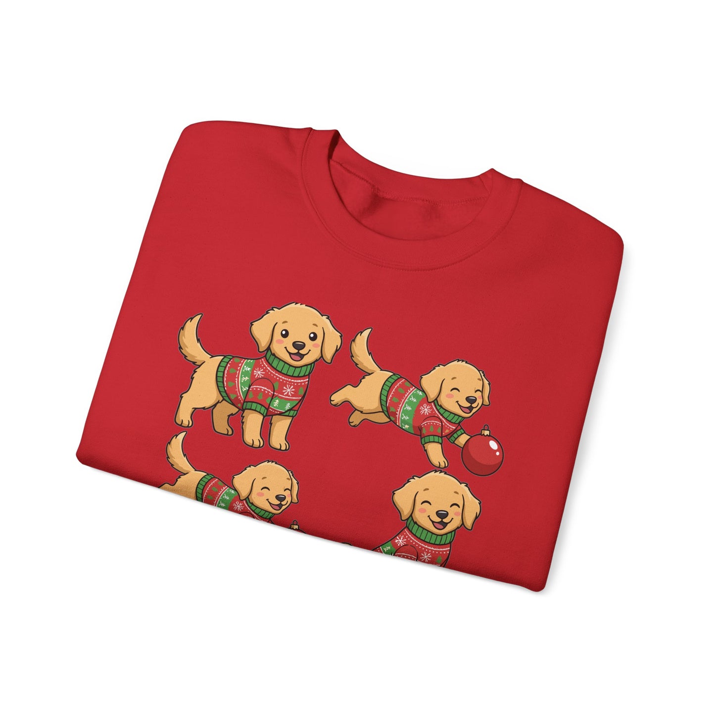 Golden Retriever Holiday Sweatshirt — Cute Puppies in Christmas Sweaters