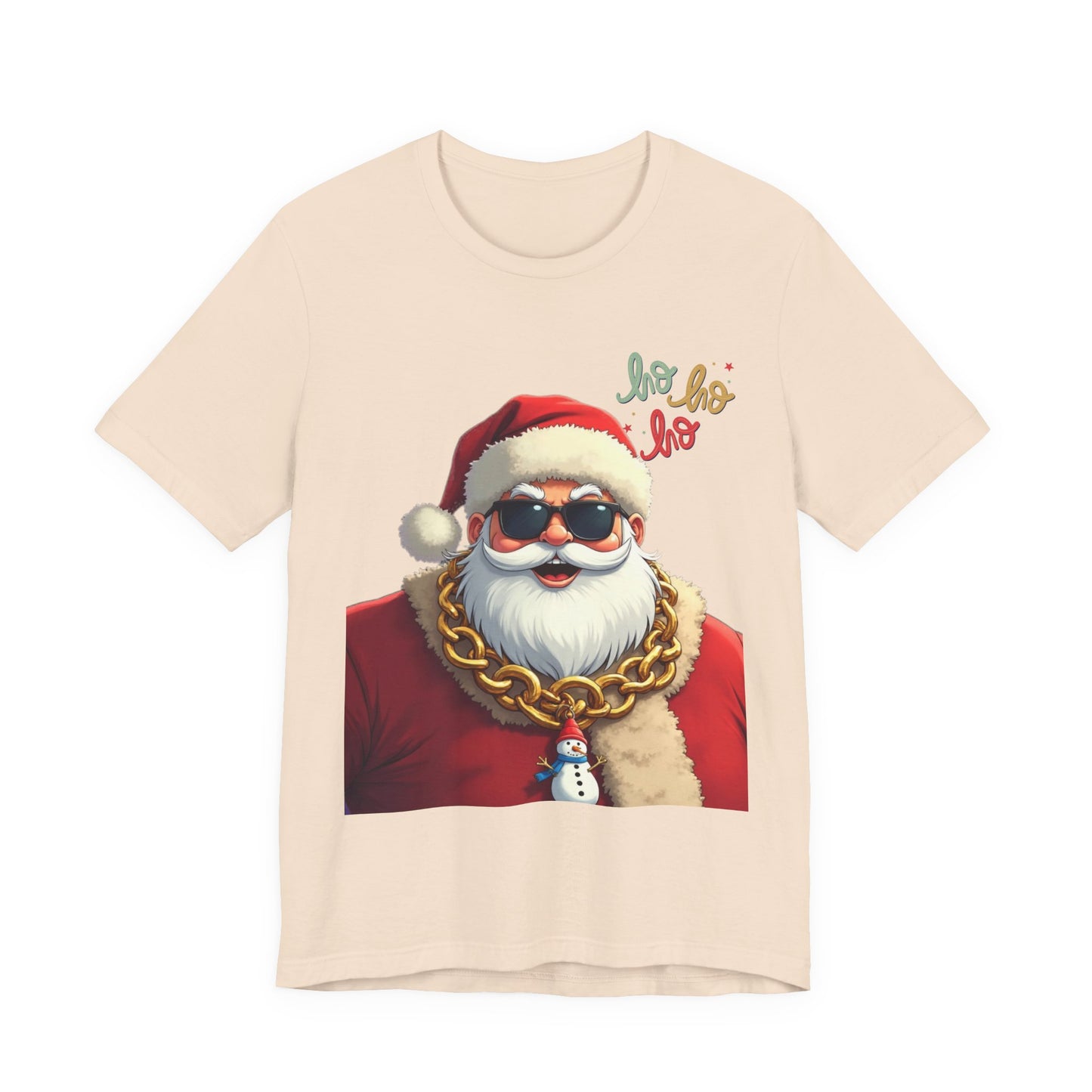 Cool Santa Graphic Tee — 'Ho Ho Ho' Sunglasses Santa Christmas T-Shirt