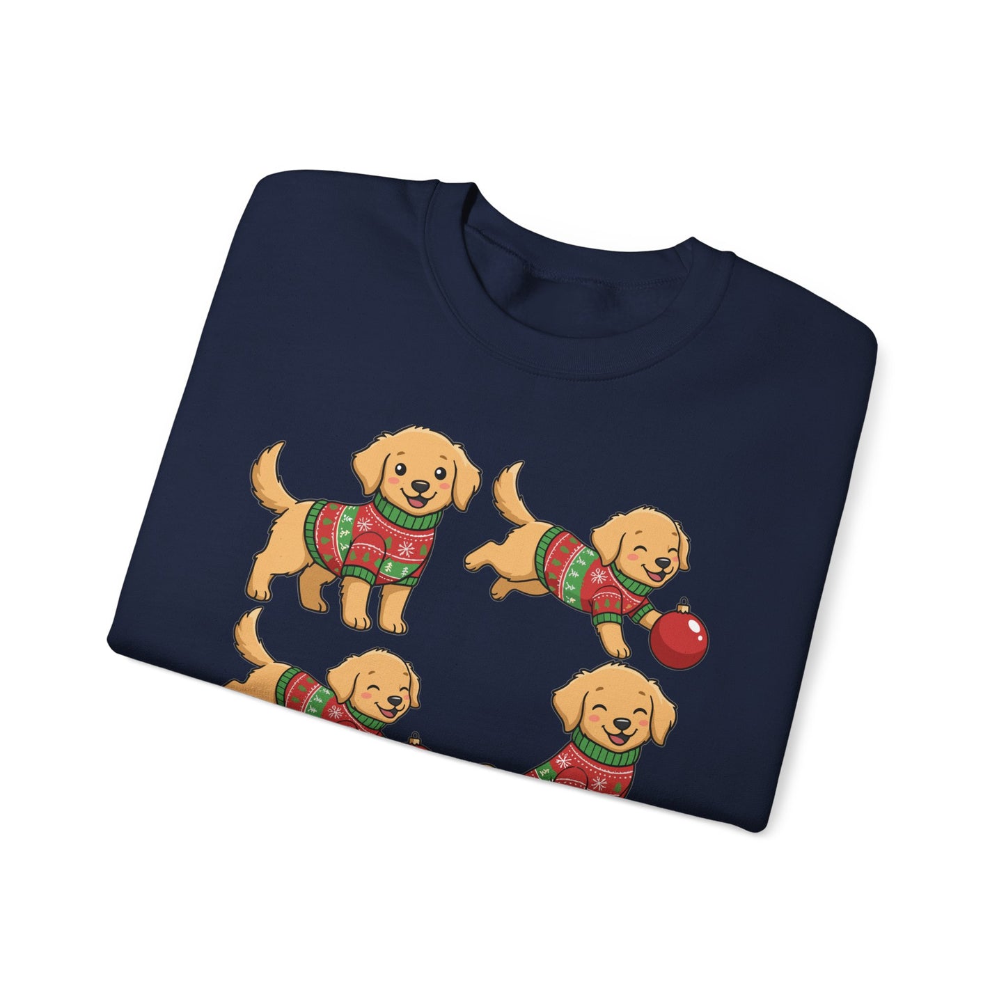 Golden Retriever Holiday Sweatshirt — Cute Puppies in Christmas Sweaters