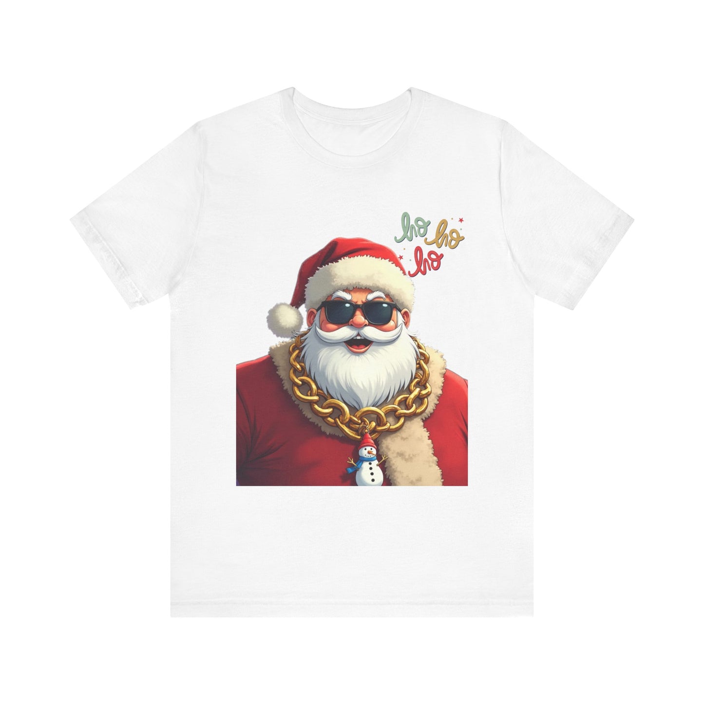 Cool Santa Graphic Tee — 'Ho Ho Ho' Sunglasses Santa Christmas T-Shirt