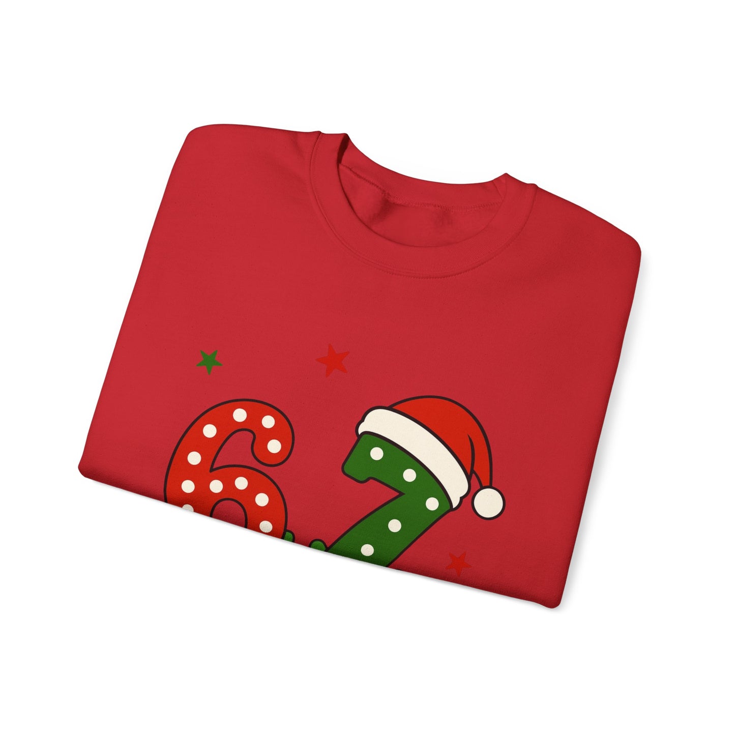 Holiday 67 Christmas Sweatshirt – Festive Santa Hat & Candy Cane Numbers Crewneck