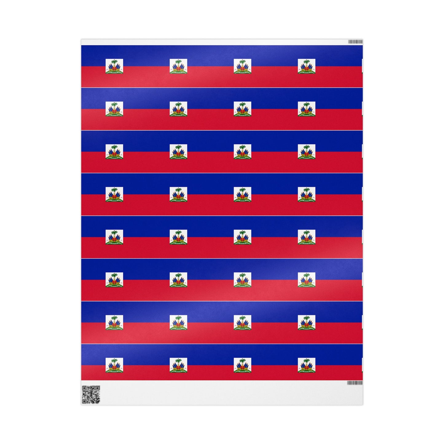 Haiti Flag Stripe Wrapping Paper – Red & Blue Gift Wrap with Haitian Coat of Arms