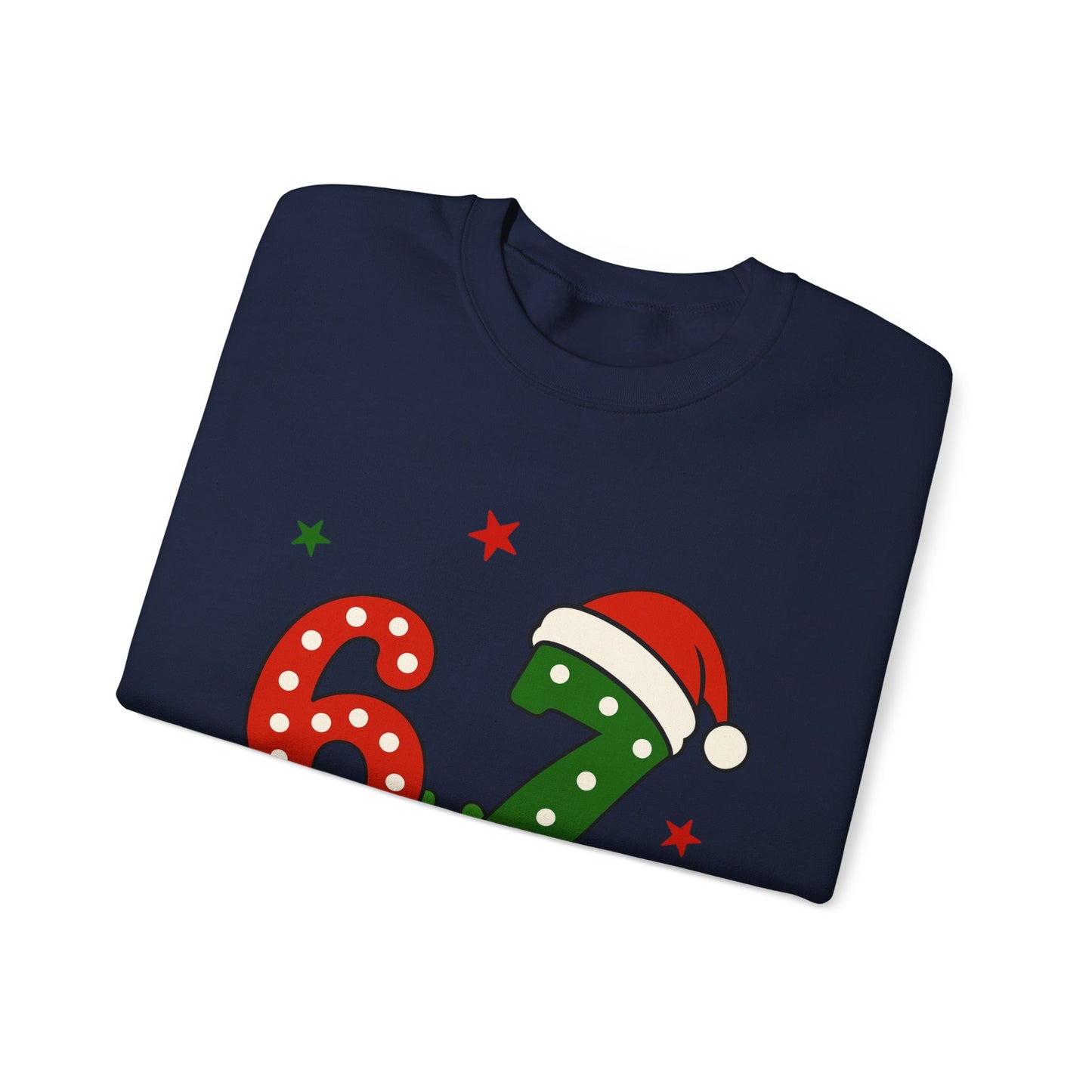 Holiday 67 Christmas Sweatshirt – Festive Santa Hat & Candy Cane Numbers Crewneck